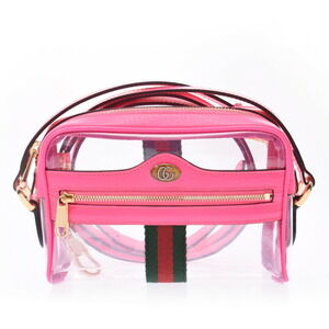 GUCCI Ophidia Clear Crossbody Bag Pink Vinyl Shoulder